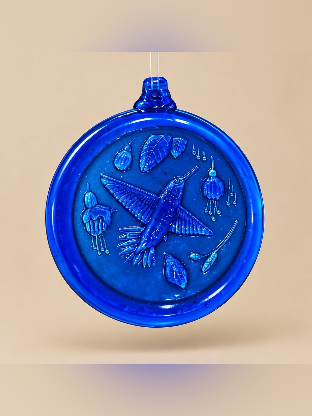 Cobalt blue Round Hummingbird Ornament or Sun catcher 2/$25